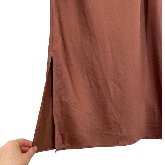 Express Satin Midi Dress in Copper - Picture 4 of 8